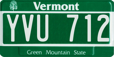 VT license plate YVU712
