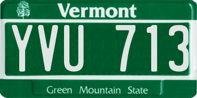 VT license plate YVU713