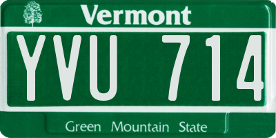 VT license plate YVU714