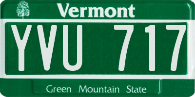 VT license plate YVU717
