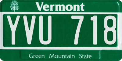 VT license plate YVU718
