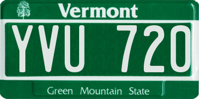 VT license plate YVU720