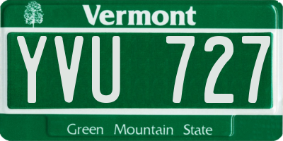 VT license plate YVU727