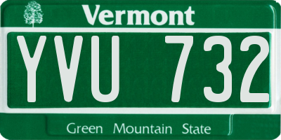 VT license plate YVU732