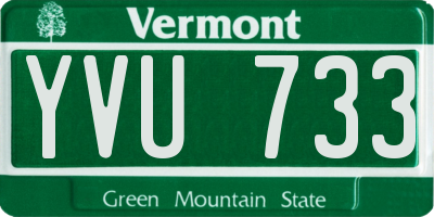 VT license plate YVU733