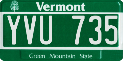 VT license plate YVU735