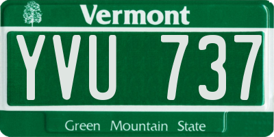 VT license plate YVU737