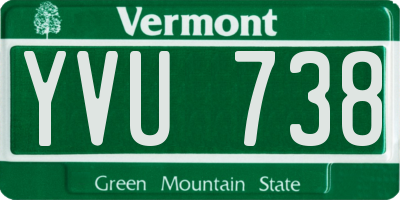 VT license plate YVU738