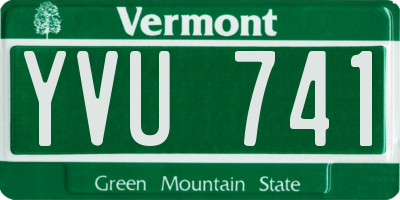 VT license plate YVU741