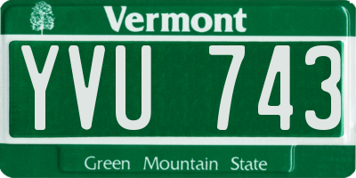 VT license plate YVU743