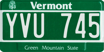 VT license plate YVU745