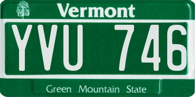 VT license plate YVU746