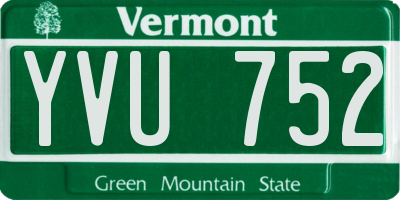 VT license plate YVU752