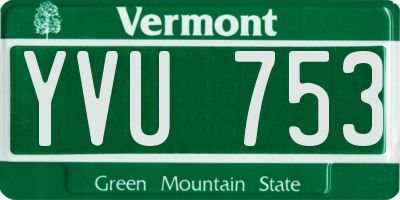 VT license plate YVU753