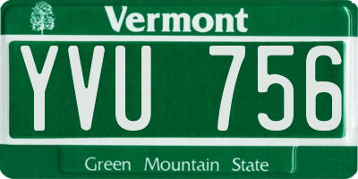 VT license plate YVU756