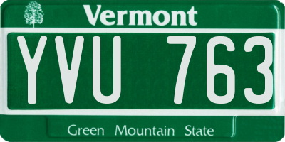 VT license plate YVU763