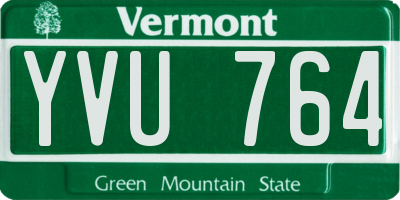 VT license plate YVU764