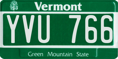 VT license plate YVU766