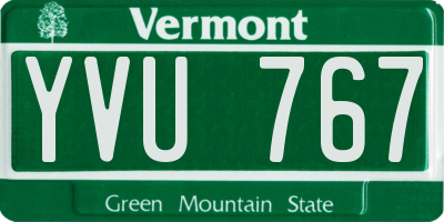 VT license plate YVU767