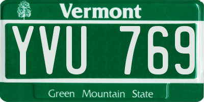 VT license plate YVU769