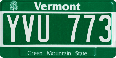 VT license plate YVU773