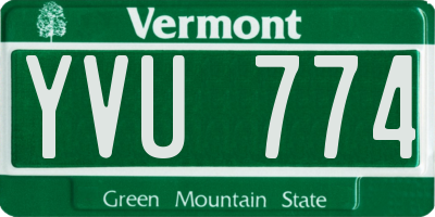 VT license plate YVU774