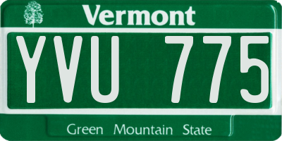 VT license plate YVU775