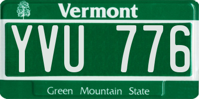 VT license plate YVU776
