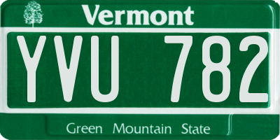 VT license plate YVU782