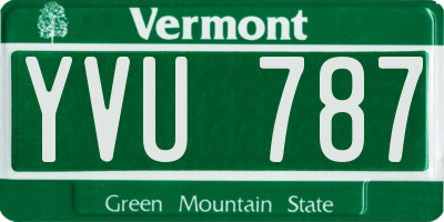 VT license plate YVU787