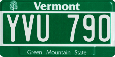 VT license plate YVU790