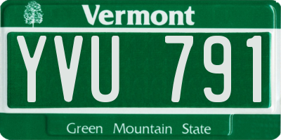 VT license plate YVU791