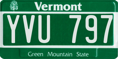 VT license plate YVU797