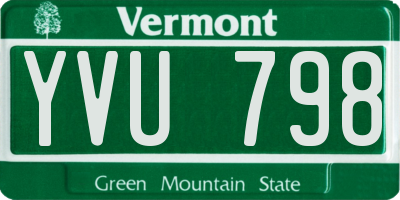 VT license plate YVU798