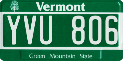 VT license plate YVU806
