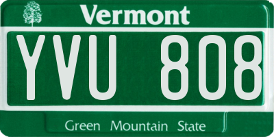 VT license plate YVU808