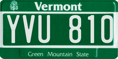 VT license plate YVU810