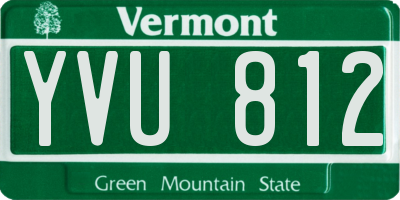 VT license plate YVU812