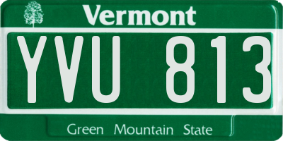 VT license plate YVU813