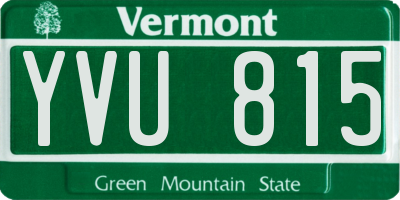 VT license plate YVU815