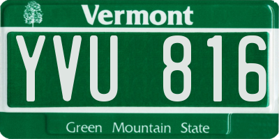 VT license plate YVU816