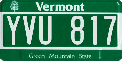 VT license plate YVU817