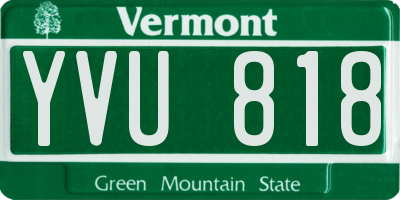 VT license plate YVU818