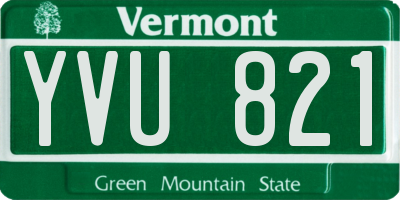 VT license plate YVU821