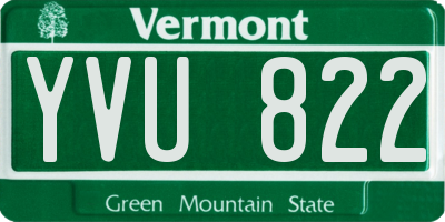 VT license plate YVU822