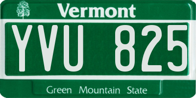 VT license plate YVU825