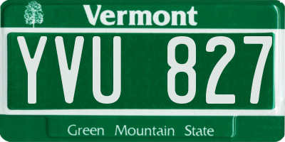 VT license plate YVU827
