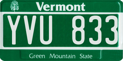 VT license plate YVU833