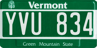 VT license plate YVU834