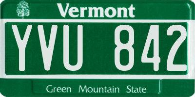 VT license plate YVU842